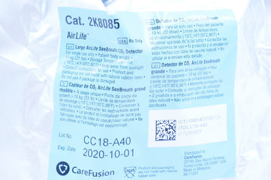 CareFusion 2K8085 AirLife Large SeeBreath CO2 Detector (x)